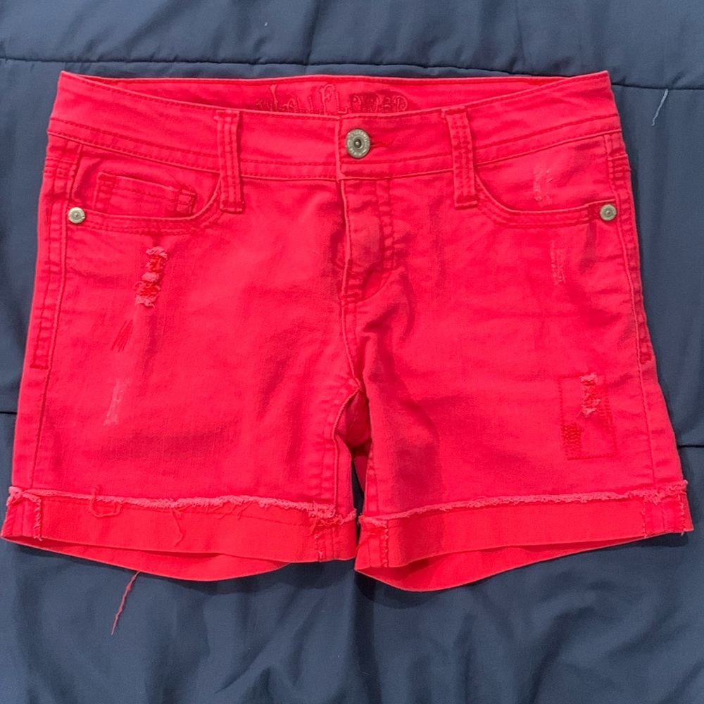Pink jean shorts